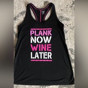 Athletic Works Top Racer Back Tank XS 2 Plank Now Wine Later Black Pink